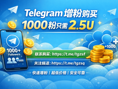 Telegram 增粉购买推荐：1000粉仅需2.5U，快速提升频道人气与曝光
